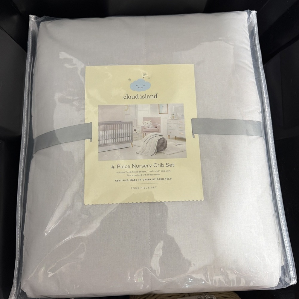 Cloud Island 4 Piece Crib Set Comforter Sheet Blanket Crib Skirt  Snowflake